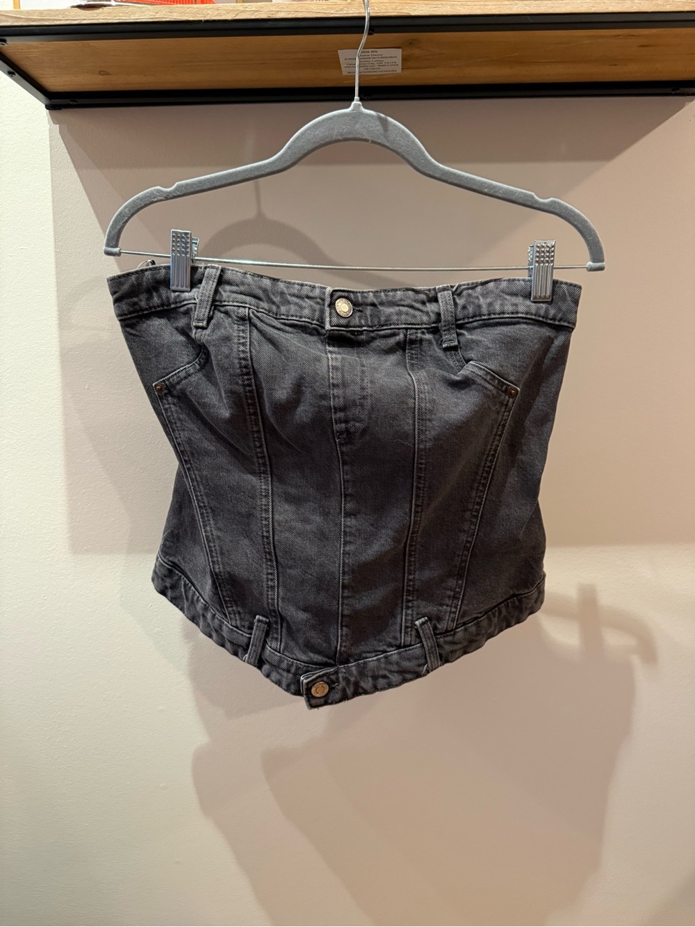 Zara Corset Style Denim Strapless Top